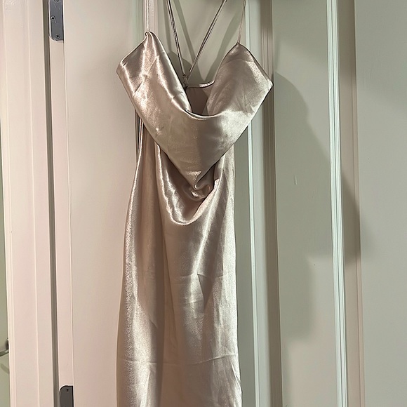 Nasty Gal Dresses Nasty Gal Cowl Neck Satin Maxi Slip Dress In